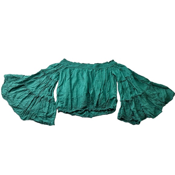 Free People Bell Sleeve Off The Shoulder Blouse - Picture 1 of 3